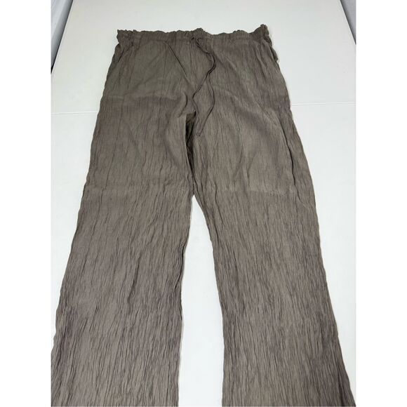 Zara Women's Suit Trousers Sz M Green Tapered Dress Pants Crumpled fabric - Picture 8 of 15